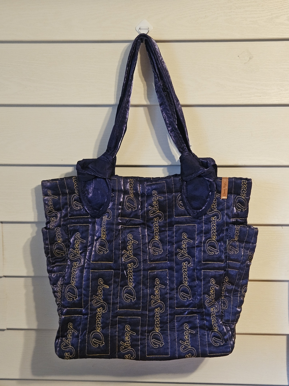 Donna Sharp Quilted Purple And Gold Tote Bag